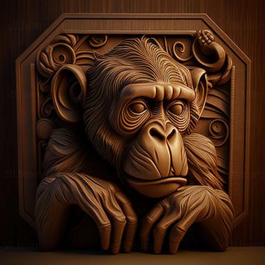 3D model Mickey chimpanzee famous animal (STL)